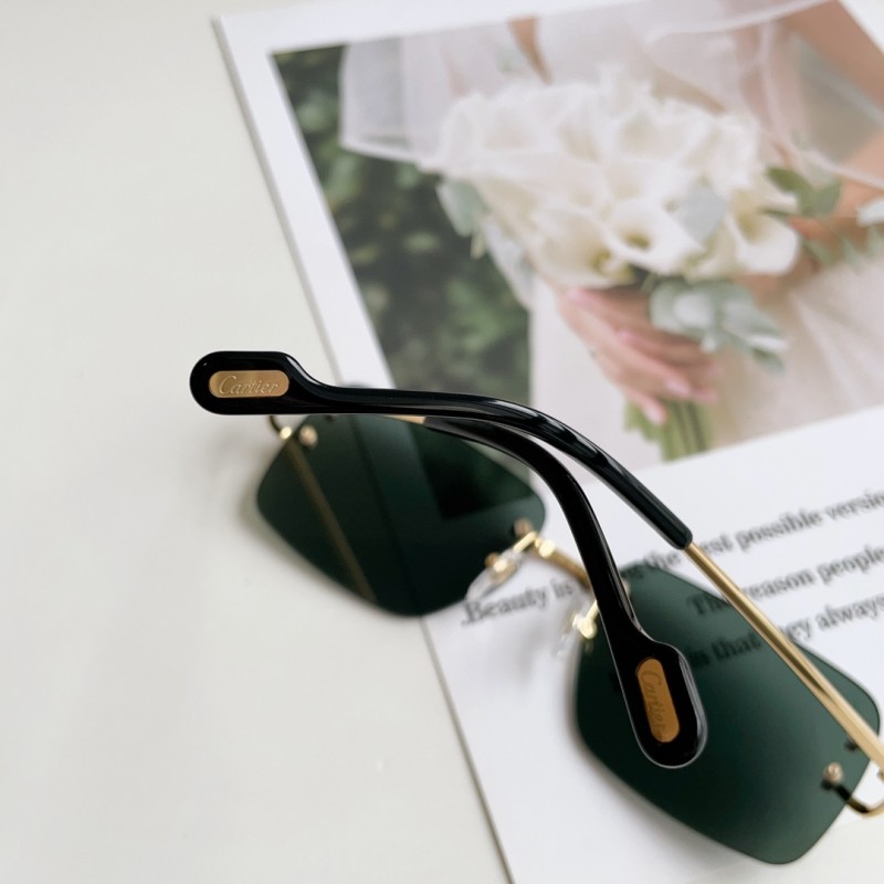 Cartier CT0330S Sunglasses In Gold Dark Green