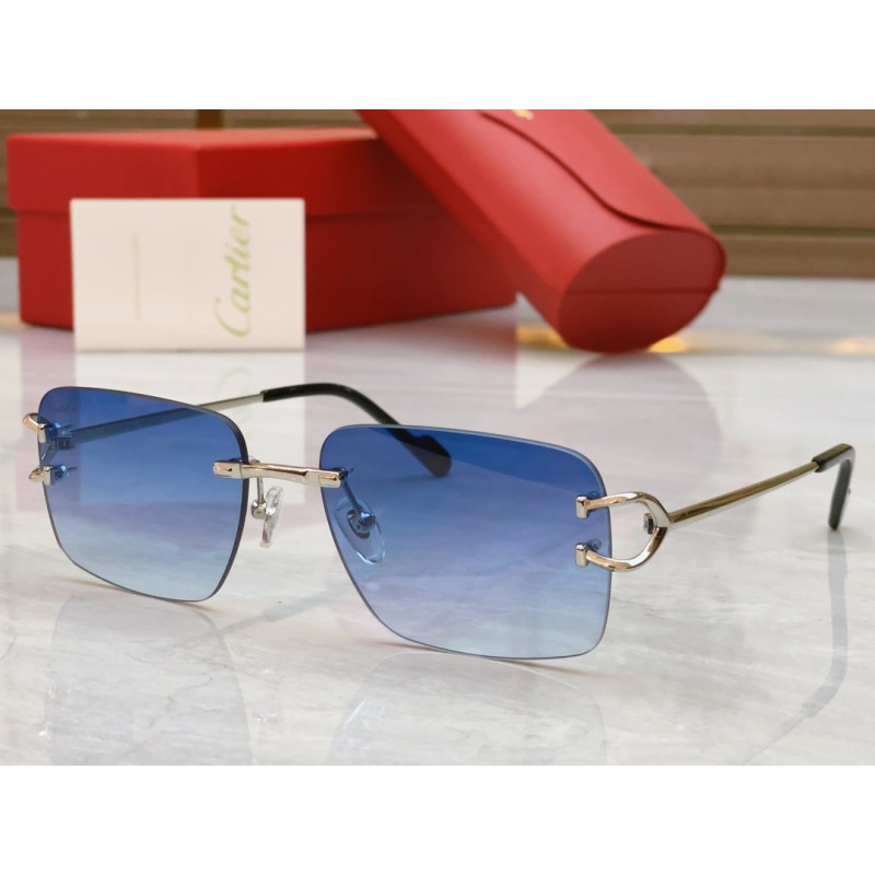 Cartier CT0330S Sunglasses In Gold Gradient Blue
