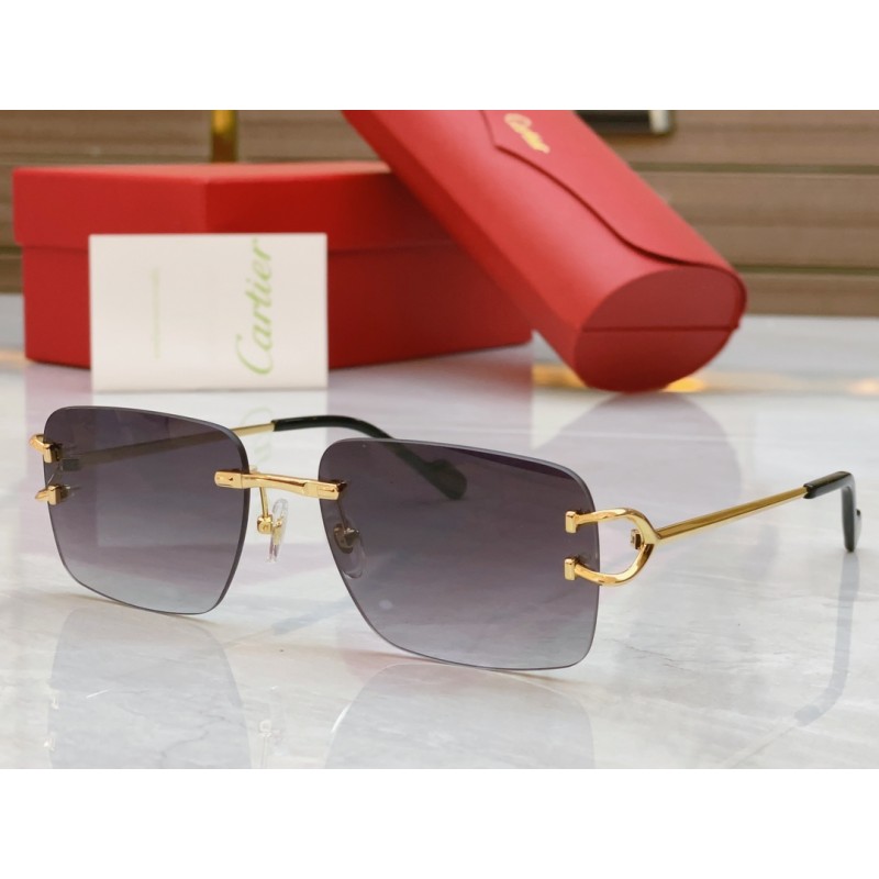 Cartier CT0330S Sunglasses In Gold Gradient Gray