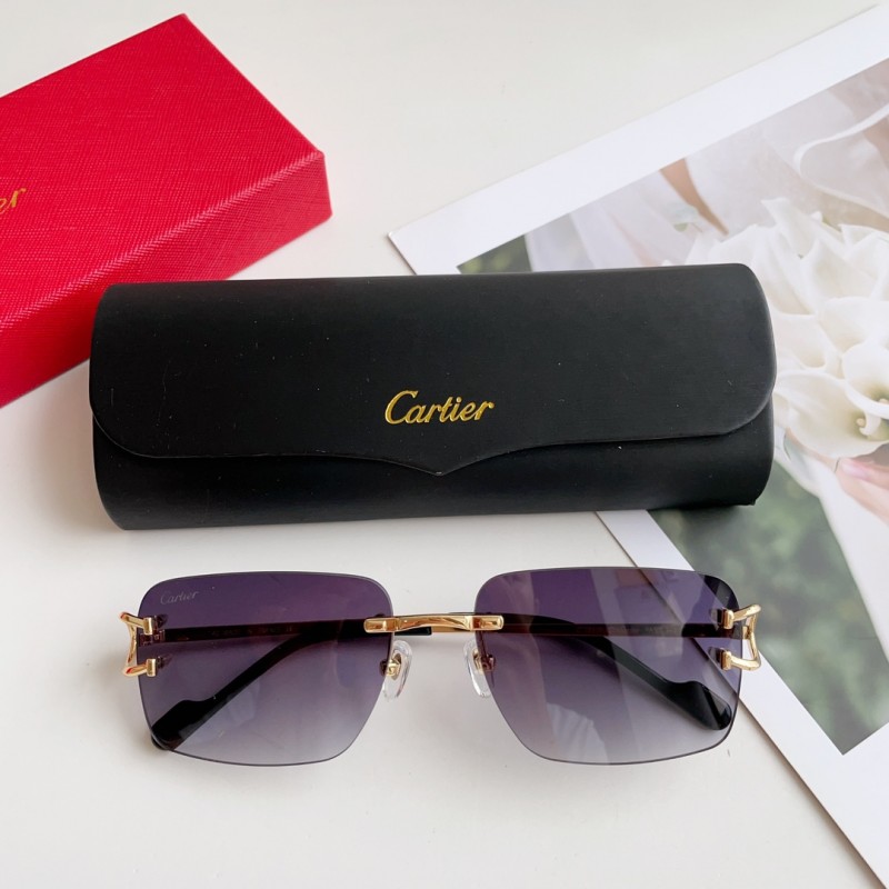 Cartier CT0330S Sunglasses In Gold Gradient Gray