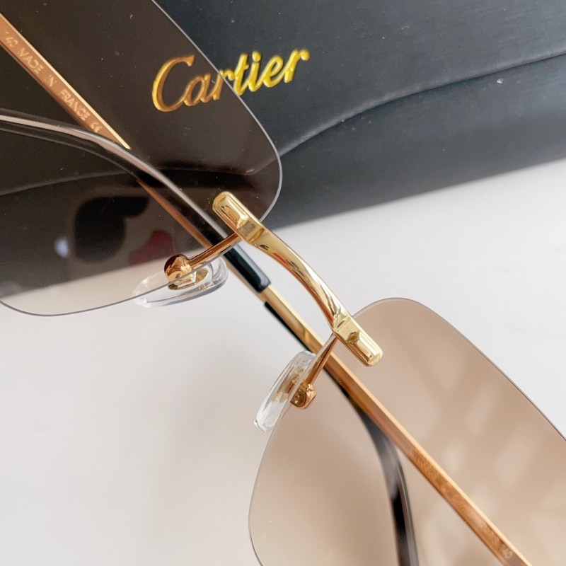Cartier CT0330S Sunglasses In Gold Gradient Tan