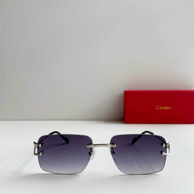 Cartier CT0330S Sunglasses In Silver Gradient Gray