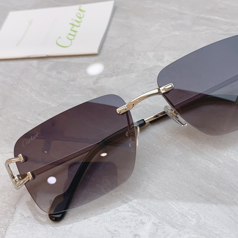 Cartier CT0330S Sunglasses In Silver Gradient Gray