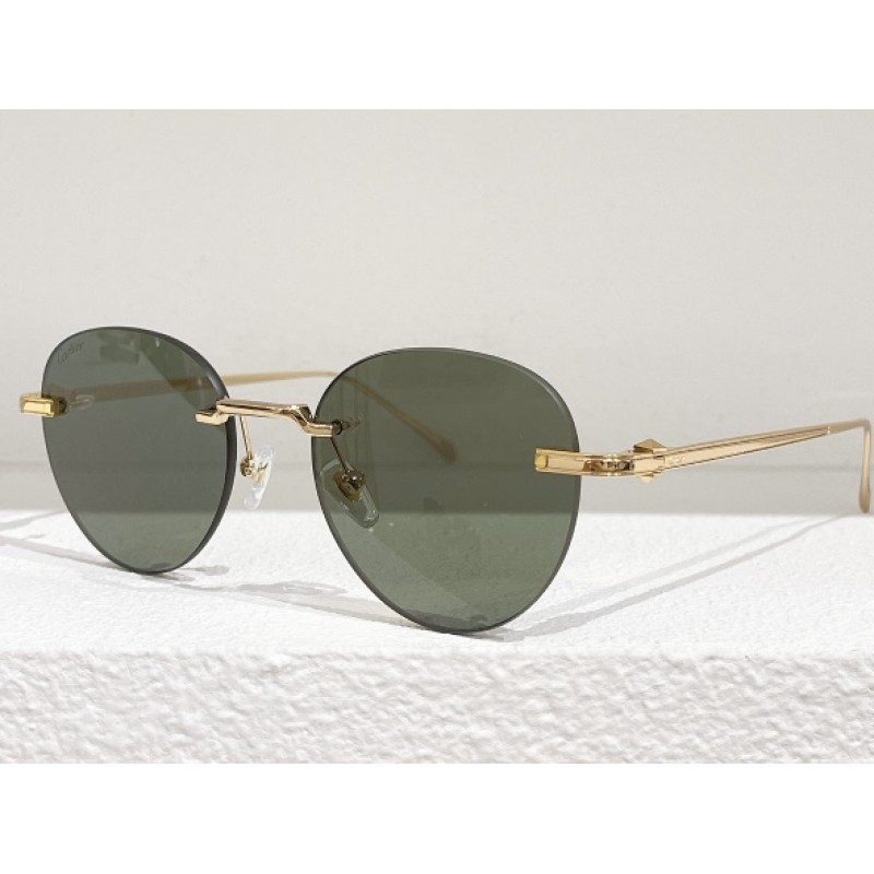 Cartier CT0331S Sunglasses In Gold Dark Green