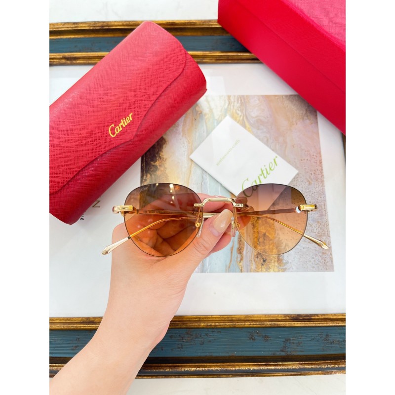 Cartier CT0331S Sunglasses In Gold Gradient Orange