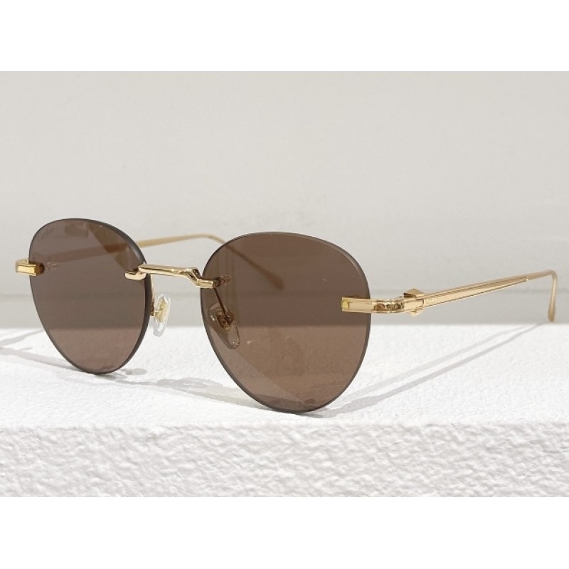 Cartier CT0331S Sunglasses In Gold Tan