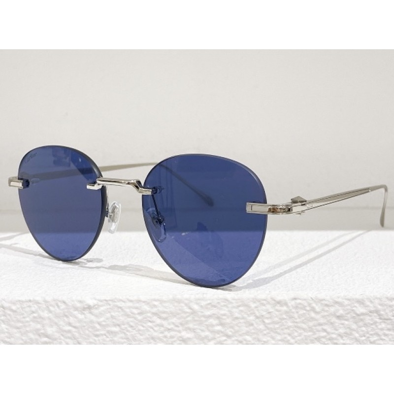 Cartier CT0331S Sunglasses In Silver Blue