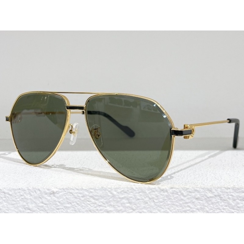 Cartier CT0334S Sunglasses In Gold Dark Green