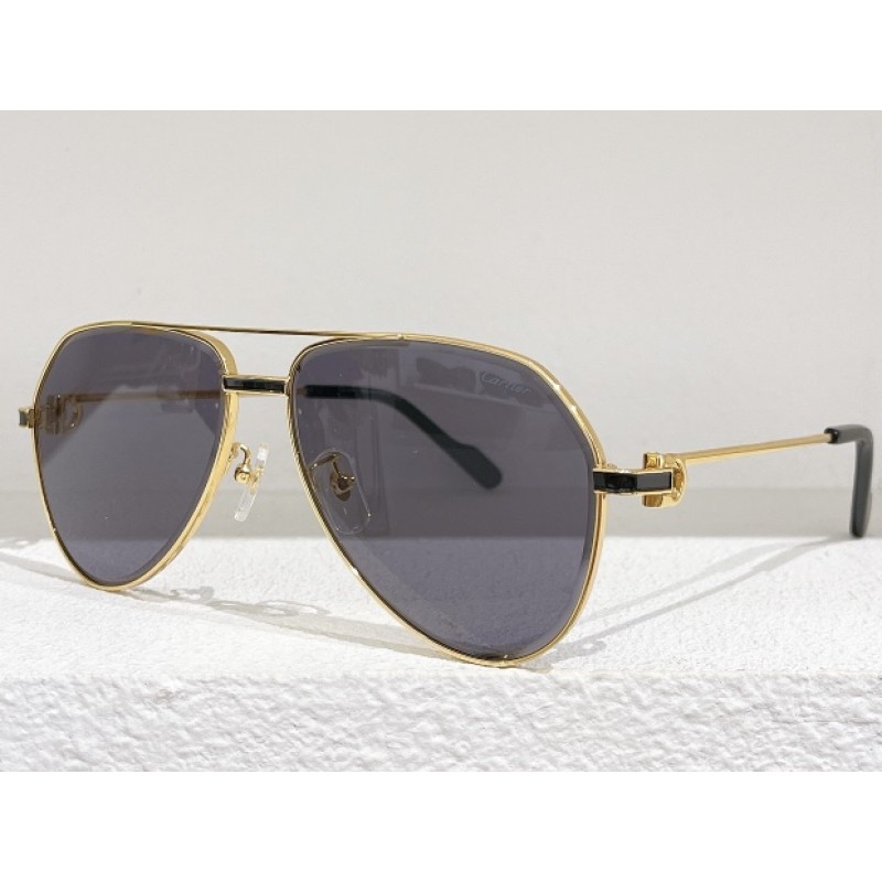Cartier CT0334S Sunglasses In Gold Gray