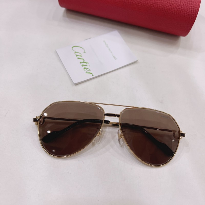Cartier CT0334S Sunglasses In Gold Tan