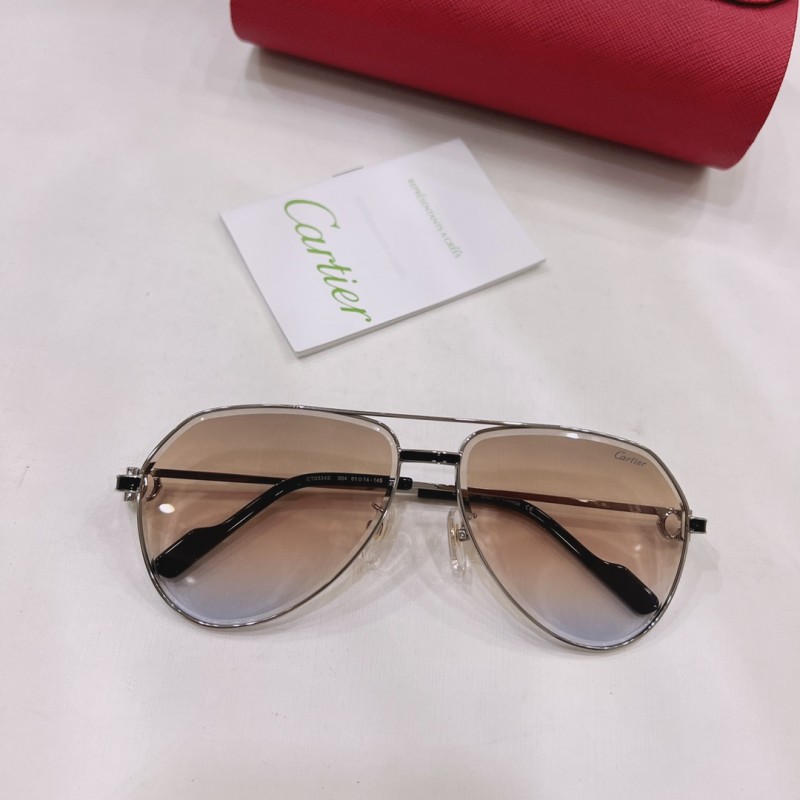 Cartier CT0334S Sunglasses In Silver Gradient Tan