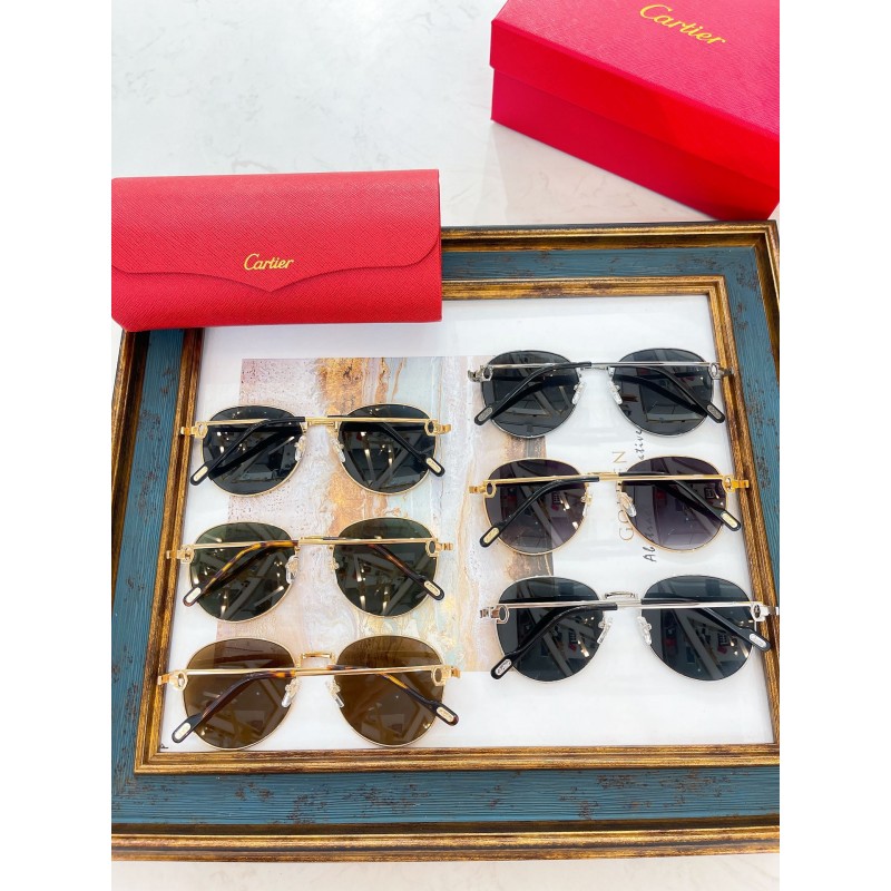 Cartier CT0335S Sunglasses In Gold Dark Green