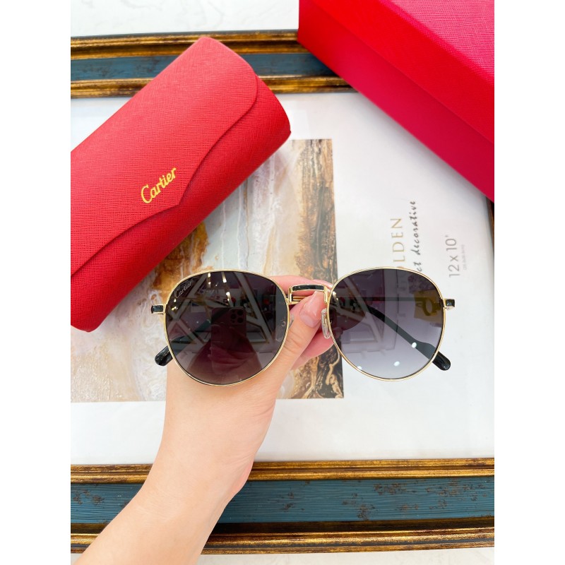 Cartier CT0335S Sunglasses In Gold Gradient Gray