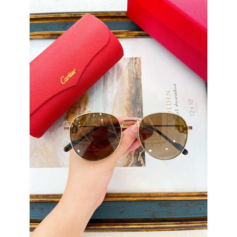 Cartier CT0335S Sunglasses In Gold Tan