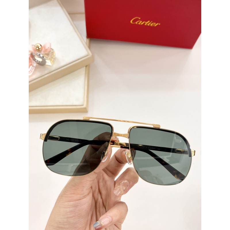 Cartier CT0353S Sunglasses In Gold Dark Green