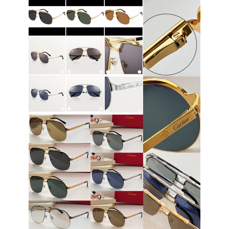 Cartier CT0353S Sunglasses In Gold Dark Green