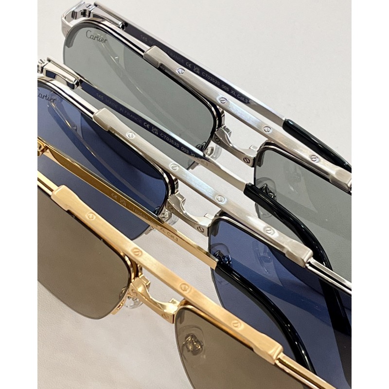 Cartier CT0353S Sunglasses In Gold Dark Green