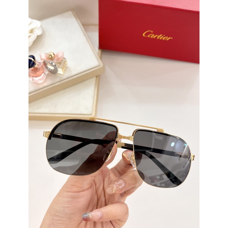 Cartier CT0353S Sunglasses In Gold Gray