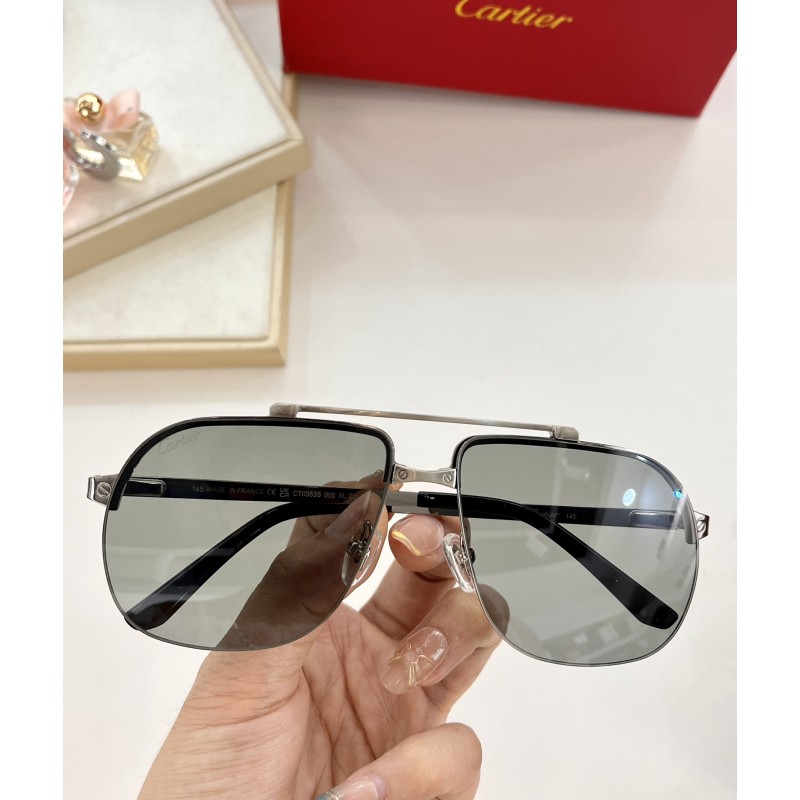 Cartier CT0353S Sunglasses In Gunmetal Gray