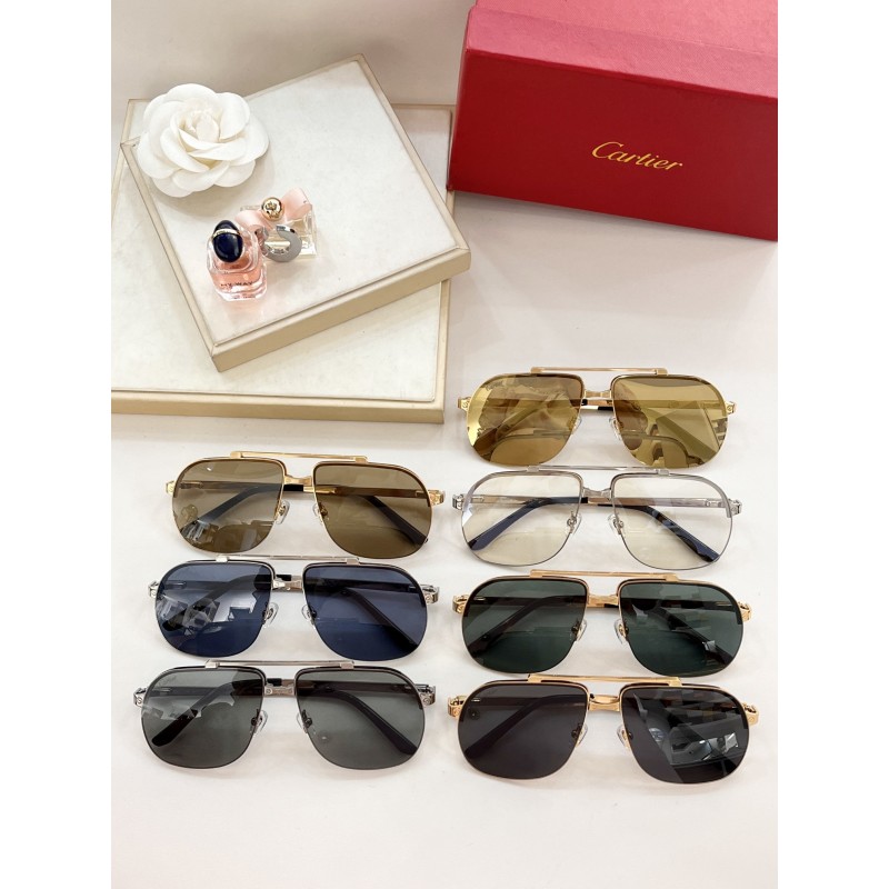 Cartier CT0353S Sunglasses In Silver Blue