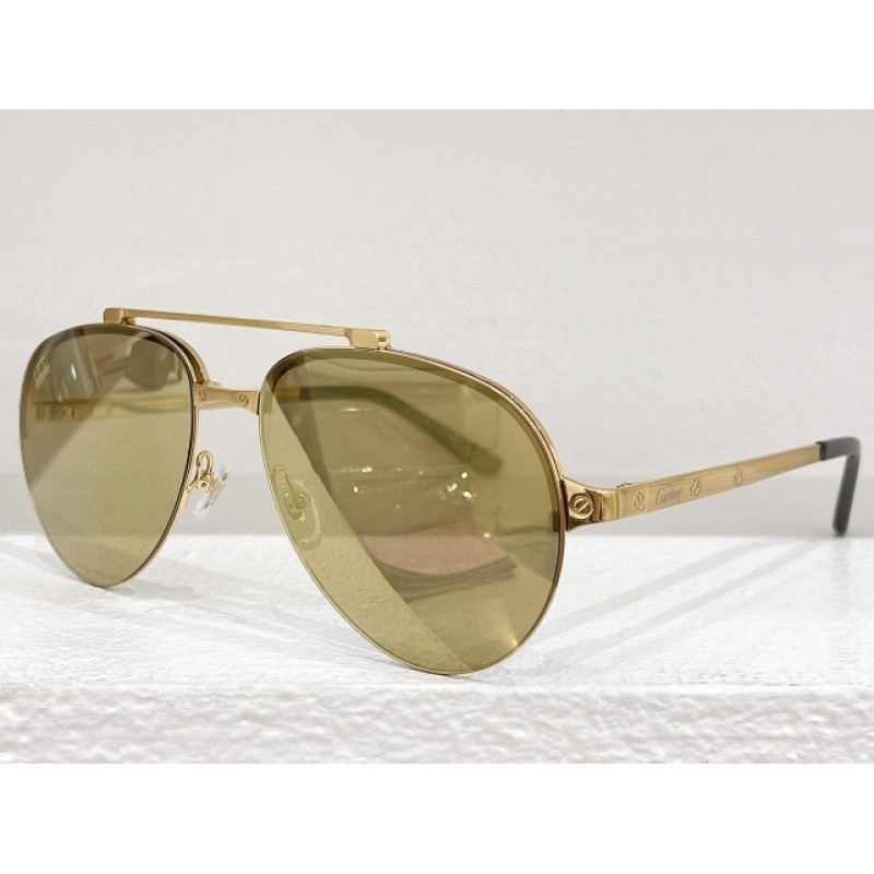 Cartier CT0354S Sunglasses In Gold Coated Gold
