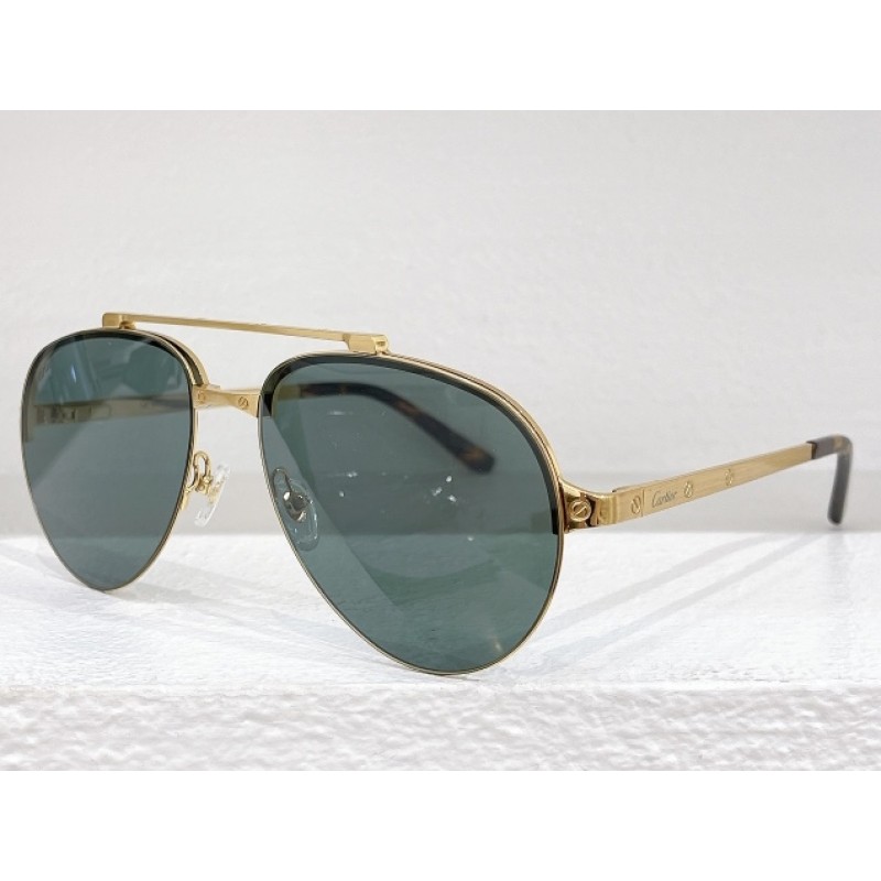 Cartier CT0354S Sunglasses In Gold Dark Green