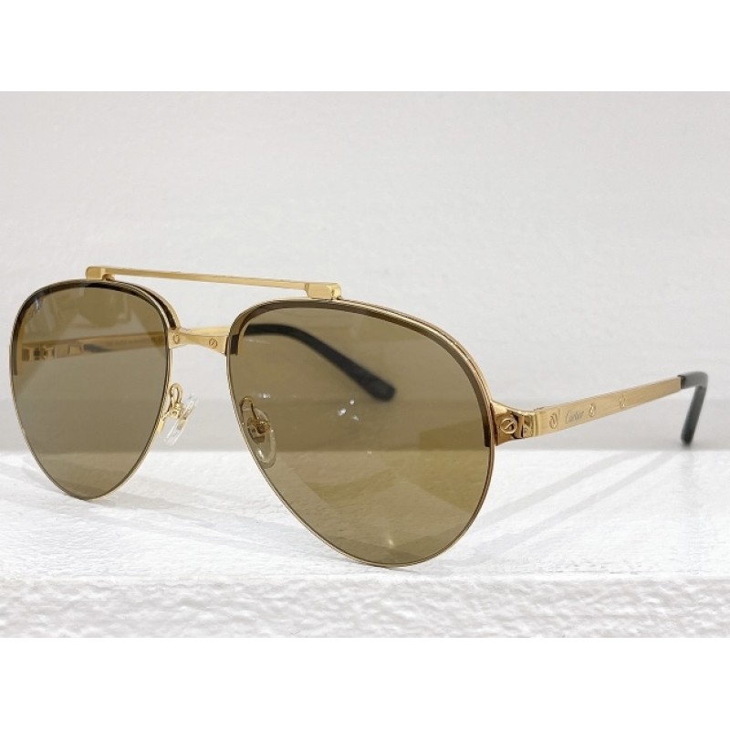 Cartier CT0354S Sunglasses In Gold Tan