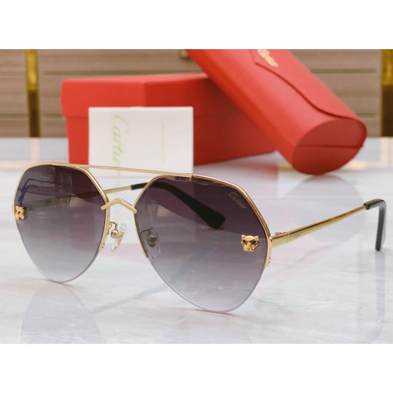 Cartier CT0355S Sunglasses In Gold Gradient Gray
