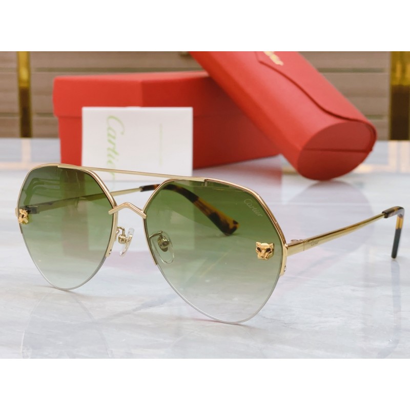 Cartier CT0355S Sunglasses In Gold Gradient Green
