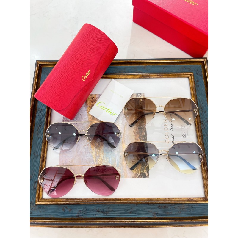 Cartier CT0355S Sunglasses In Gold Gradient Tan
