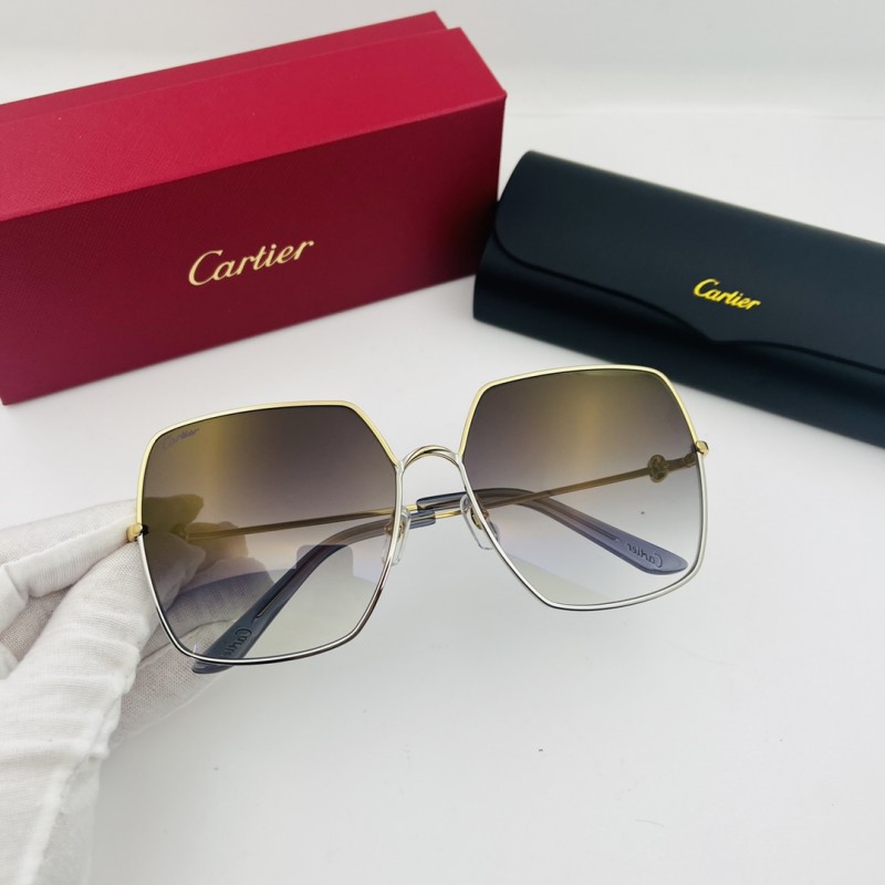 Cartier CT0361S Sunglasses In Gold Gradient Gray