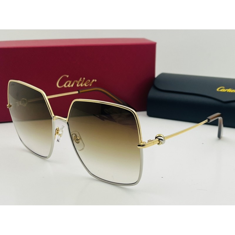 Cartier CT0361S Sunglasses In Gold Gradient Tan