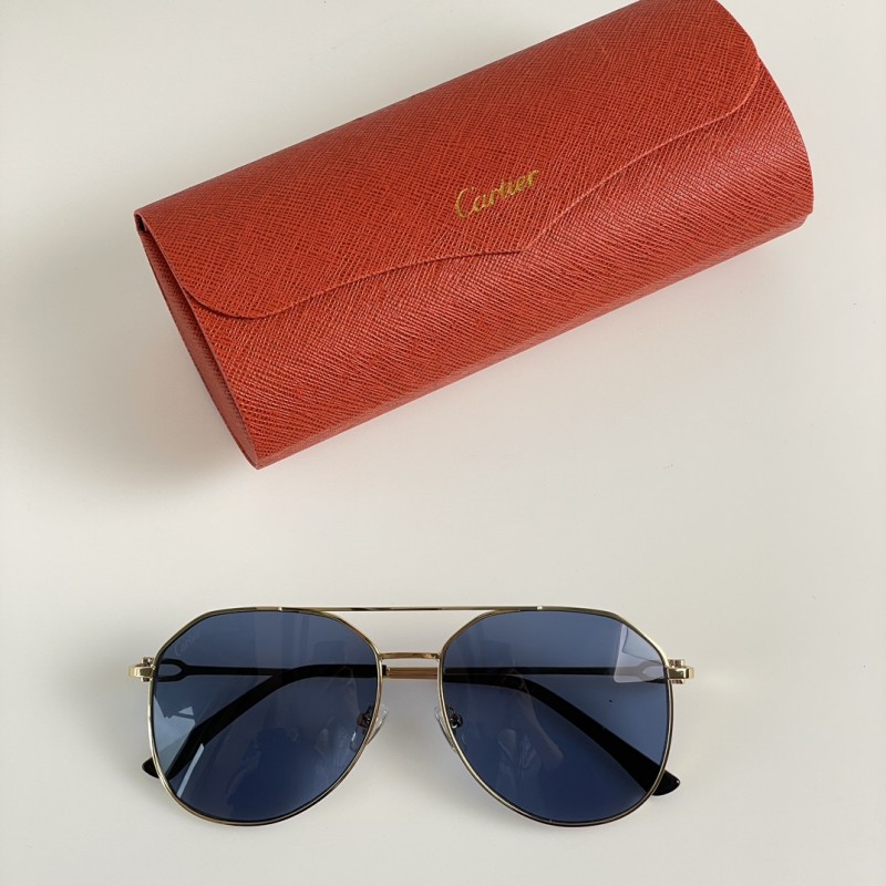 Cartier CT0364S Sunglasses In Gold Blue