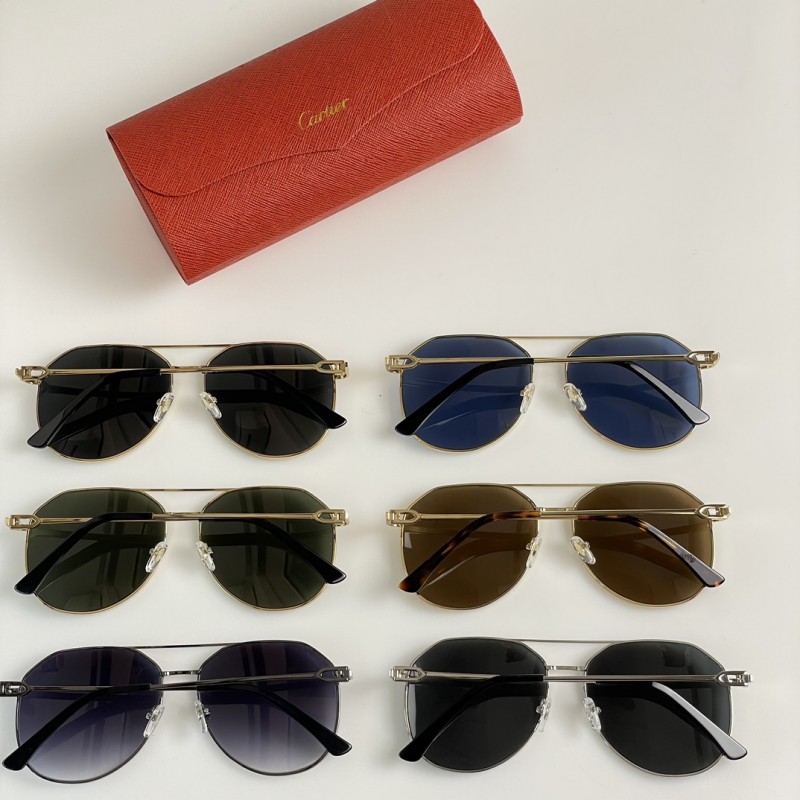 Cartier CT0364S Sunglasses In Gold Blue