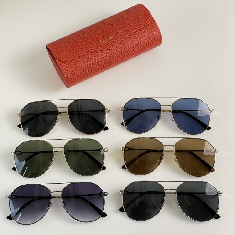 Cartier CT0364S Sunglasses In Gold Blue