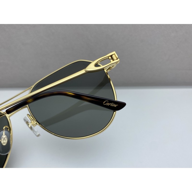 Cartier CT0364S Sunglasses In Gold Dark Green