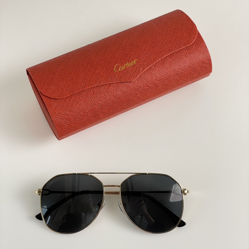 Cartier CT0364S Sunglasses In Gold Gray