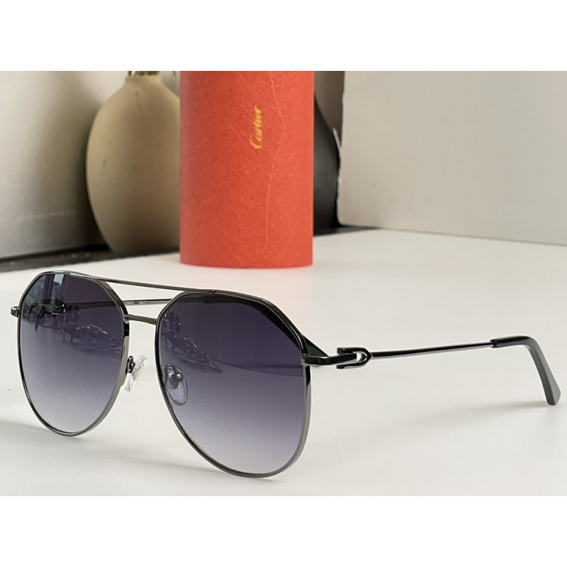 Cartier CT0364S Sunglasses In Gunmetal Gradient Gr...