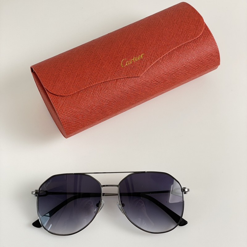 Cartier CT0364S Sunglasses In Gunmetal Gradient Gray