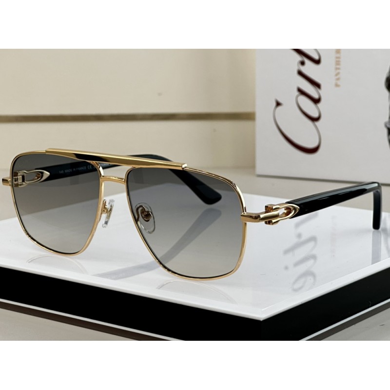 Cartier CT0365S Sunglasses In Black Gold Gradient ...