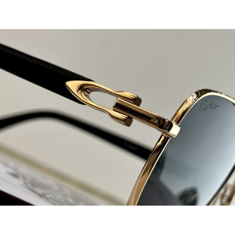 Cartier CT0365S Sunglasses In Black Gold Gray