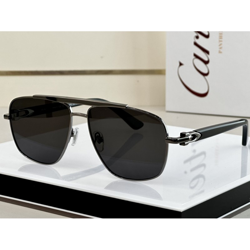Cartier CT0365S Sunglasses In Black Gunmetal Gray