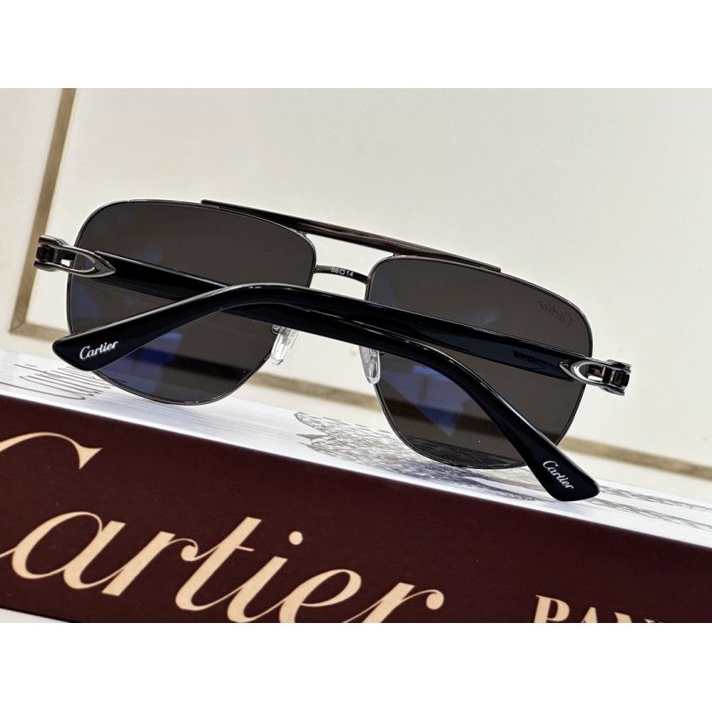 Cartier CT0365S Sunglasses In Black Gunmetal Gray