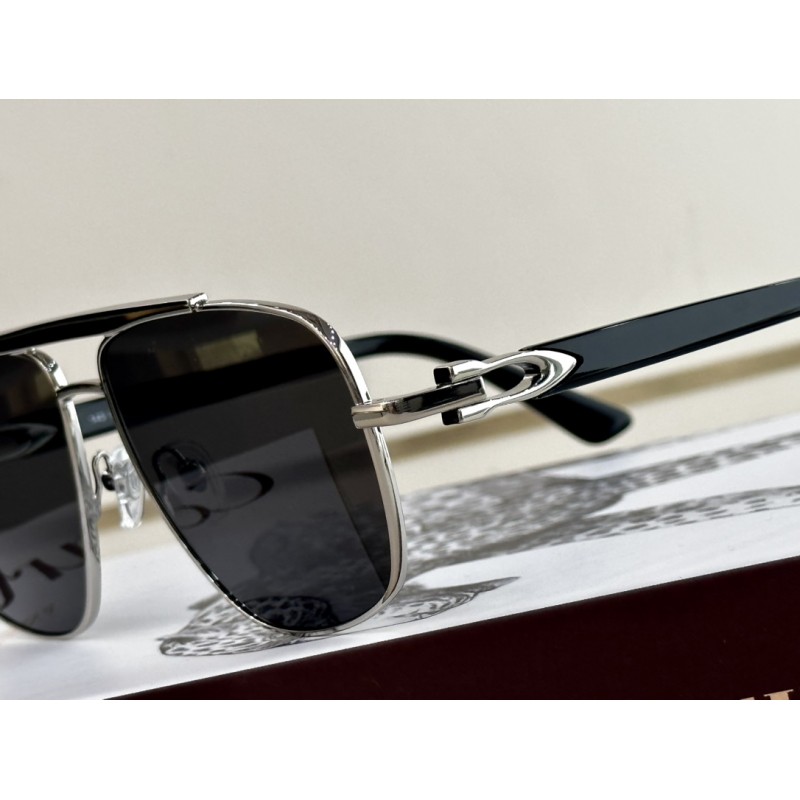 Cartier CT0365S Sunglasses In Black Silver Gray