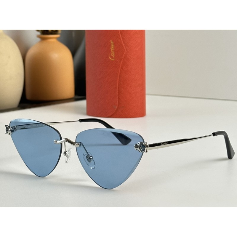 Cartier CT0399S Sunglasses In Silver Blue