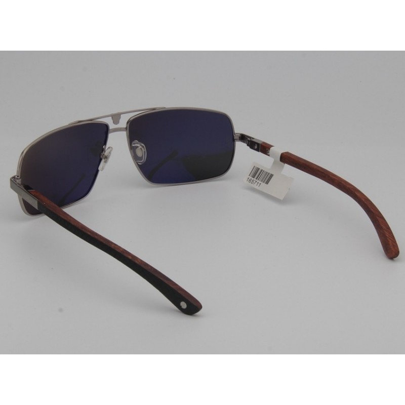 Cartier T8201018 Wooden Sunglasses In Black Silver