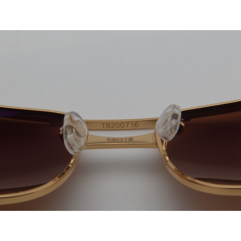 Cartier T8200716 Wooden Sunglasses In Coffee Gold