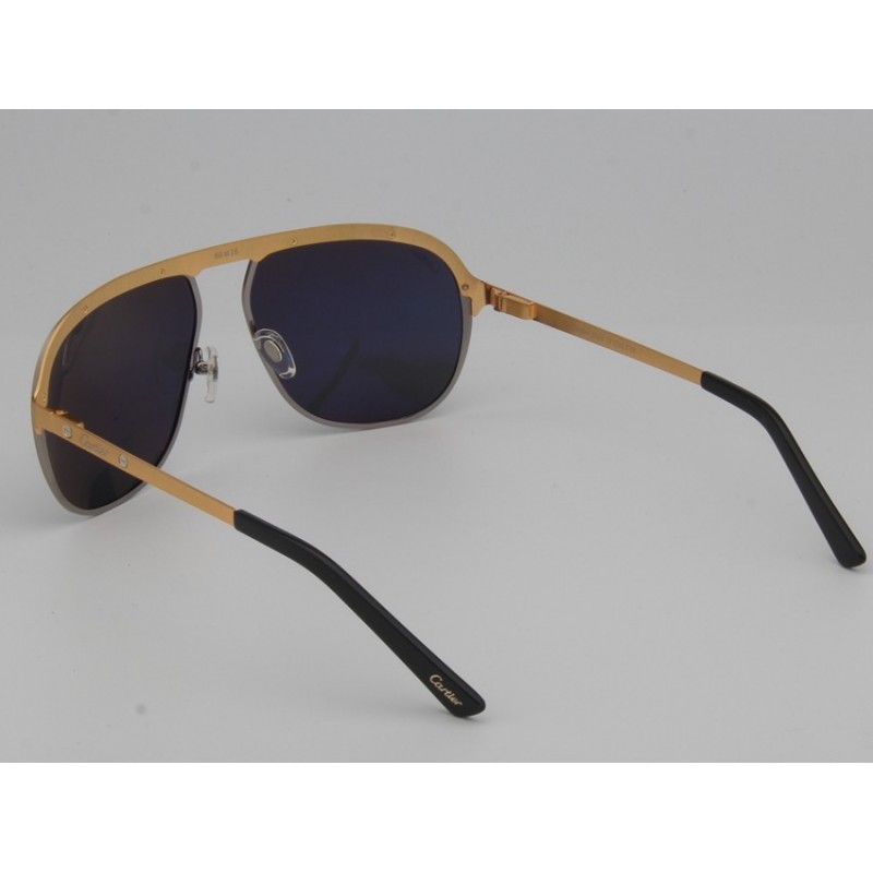 Cartier ESW00318 Sunglasses In Black Gold