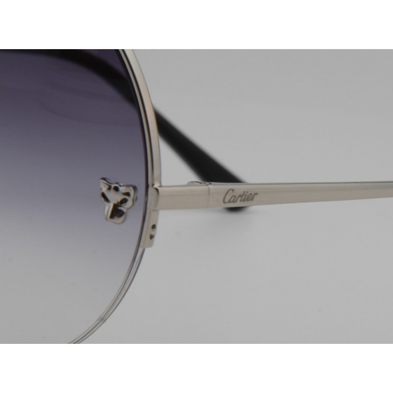 Cartier 165711 Sunglasses In Gradient Grey Silver