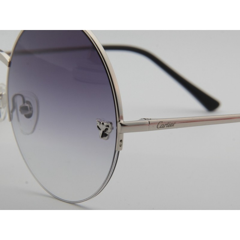 Cartier 165711 Sunglasses In Gradient Grey Silver